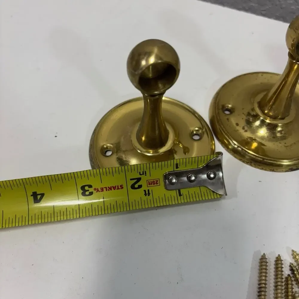 2 Pair Of Towel Bar Rail Brackets Toilet Paper Brass Polished Missing Rods